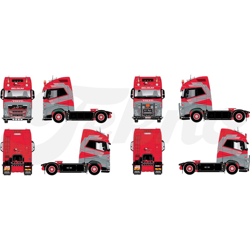 Tekno set van 2x Volvo FH5 globetrotter XL SL-logistics