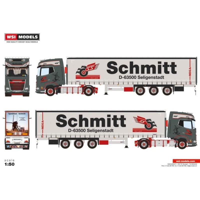 WSI DAF XG+ 4X2 Schmitt met Huifoplegger