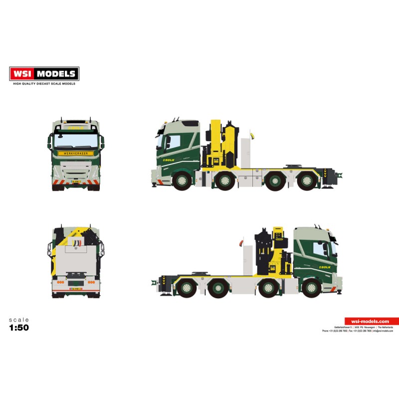 WSI VOLVO FH5 Globetrotter 8X2 BOLK met Palfinger PK 92002 SH + JIB