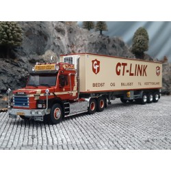 Tekno Scania Torpedo 142 sleepas trekker Werner Nielsen met 3-assige koeloplegger