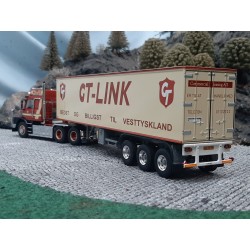 Tekno Scania Torpedo 142 sleepas trekker Werner Nielsen met 3-assige koeloplegger