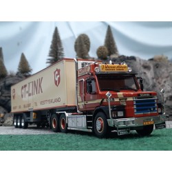 Tekno Scania Torpedo 142 sleepas trekker Werner Nielsen met 3-assige koeloplegger