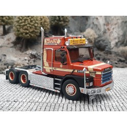 Tekno Scania Torpedo 142 sleepas trekker Werner Nielsen met 3-assige koeloplegger