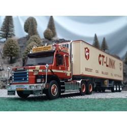 Tekno Scania Torpedo 142 sleepas trekker Werner Nielsen met 3-assige koeloplegger