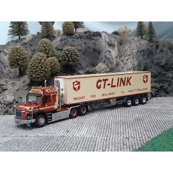 Tekno Scania Torpedo 142 sleepas trekker Werner Nielsen met 3-assige koeloplegger