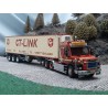 Tekno Scania Torpedo 142 sleepas trekker Werner Nielsen met 3-assige koeloplegger
