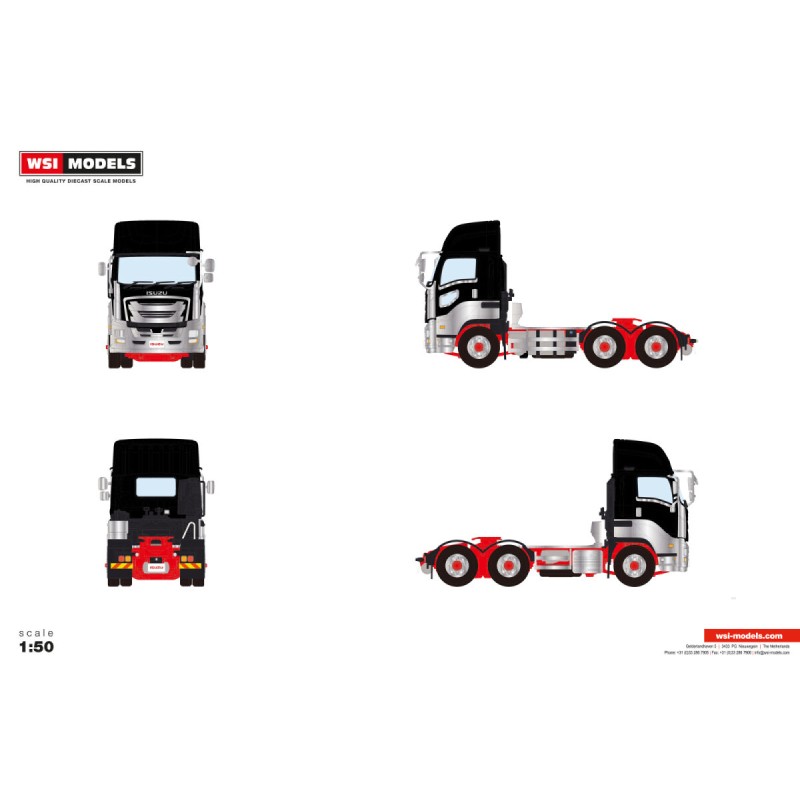 WSI ISUZU GIGA SHORT-CAB 6X4 Zwart / rood