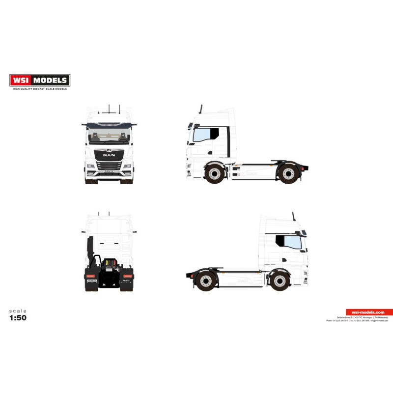 WSI MAN TGX GX White Line 4X2