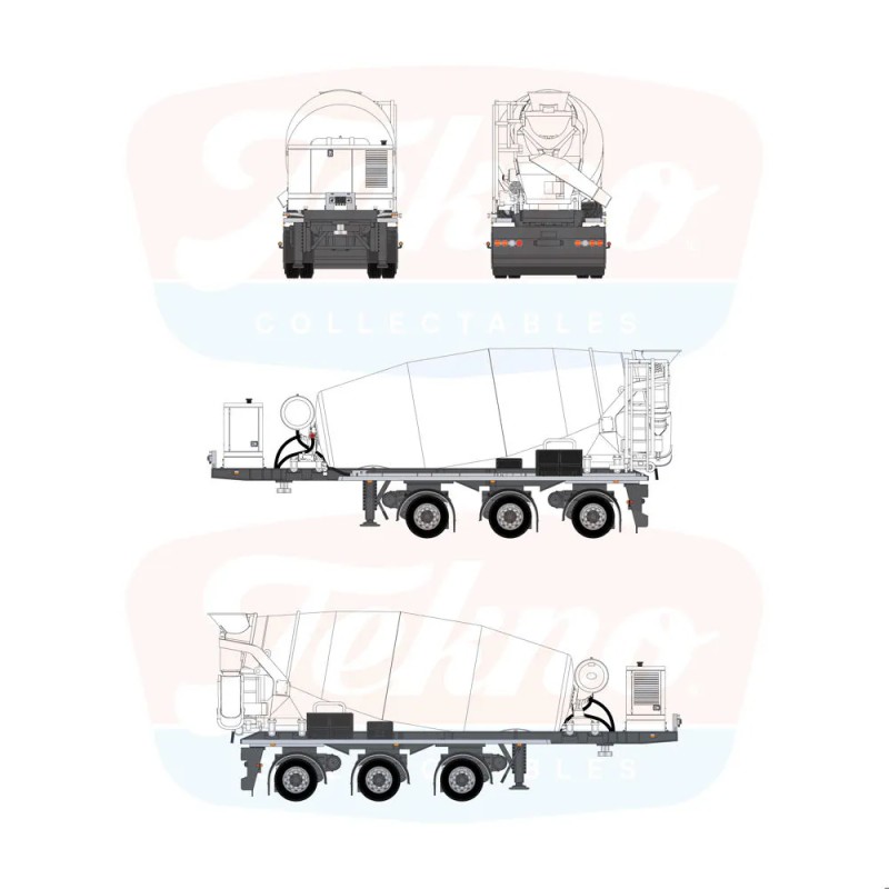 Tekno TB 3-assige betonmixer trailer