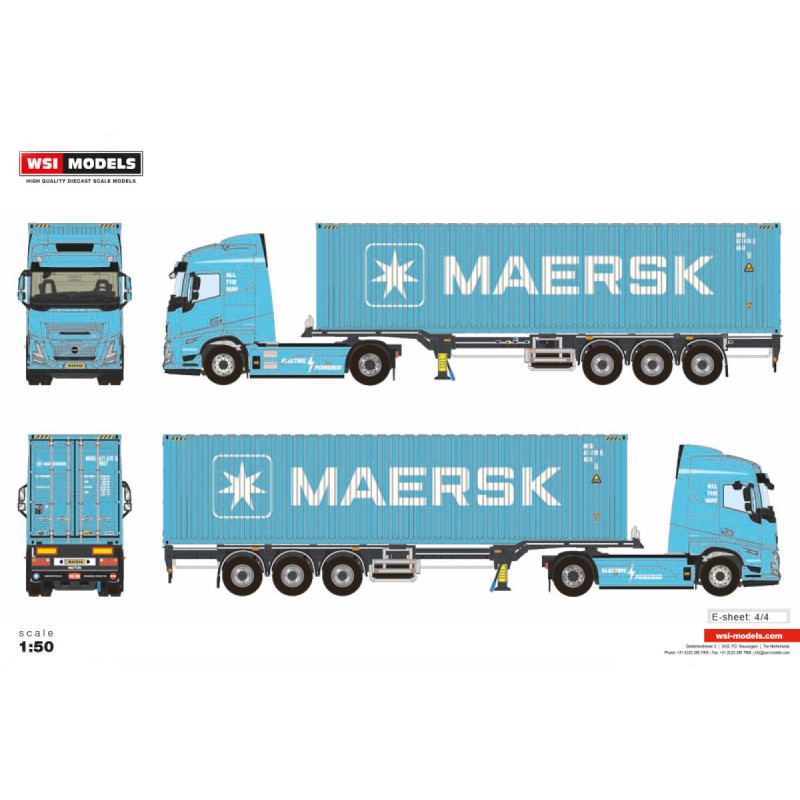 WSI VOLVO FH12 GLOBETROTTER XHSL MAERSK 45ft