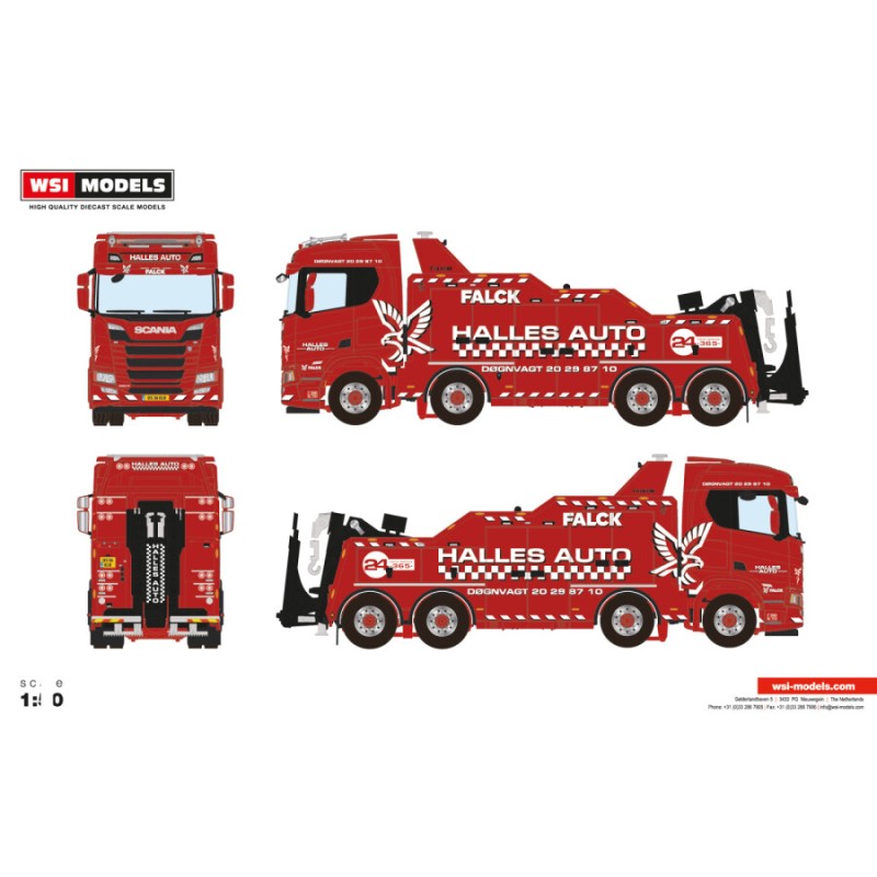 WSI Scania NGS R560 normal cab 8x4 Halles auto / Falck